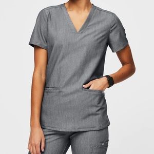 Figs “Casma” Scrub Top - Charcoal